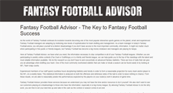 Desktop Screenshot of fantasyfootballadvisor.com